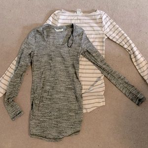 Two pack long sleeve H&M maternity tops size xs- ruffled side
